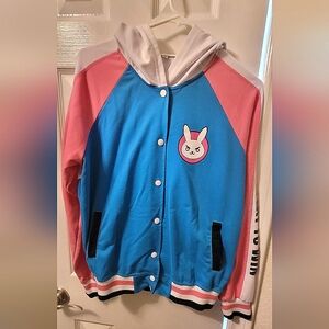 Overwatch D.VA Women's Baseball Jacket Hoodie Hana